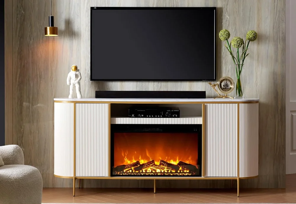 tv stand with electric fireplace insert